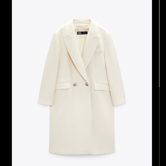 Zara Cream Pea Coat - Picture 3 of 7